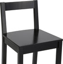 Black Wooden Bar Stools With Backrests Counter Height Set Of 2