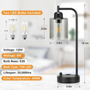 Industrial Desk Lamps 2 Pack Dimmable With USB C Ports