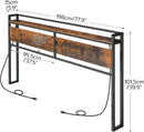 King Size Headboard with USB Ports and Storage Rack