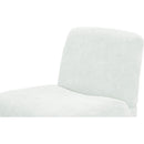 Comfy Accent Chair, Upholstered Slipper Chair, Armless Chair with Wood Legs and Soft Fabric for Living Room, Bedroom, White