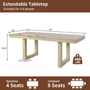 7PCs Extendable Dining Table Set, Farmhouse Extendable Table with 18' Move Leaf, 78' Rustic Wooden Kitchen Table and 6PCs Upholstered Chairs, Expanding Dining Room Table Set