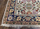 Antique Turkish Kilim Rug 7x10 Allover Pattern, Ivory Cream Maroon Light Blue, Wool Flatweave Hand Woven, Large Kilim, Vintage Kilim Carpet