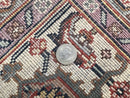 Indo Persian Bidjar Rug 8x10, Purple and Ivory Hand Knotted Wool Vintage Oriental Carpet, Herati Mahi Pattern, 8 x 10 Traditional Fine Rug