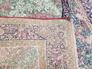 Antique Persian Kerman Lavar Rug 4.4 x 7.5, Highly Collectible Rare, 1880s Rug, Millefleurs, Cows, Wool Hand Knotted, Pictorial