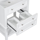 24' Bathroom Vanity With Sink, Bathroom Storage Cabinet with Drawer and Open Shelf, Solid Wood Frame, White (Old Sku:SY999991AAK)