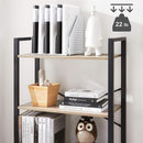 Four Tier Tall Bookshelf With Steel Frame Greige Black
