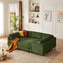 Modern Modular Sectional couch,6 Seaters Sleeper Sofa Upholstered Corduroy Free Combination Sofa(Green)