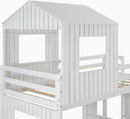 White Twin Over Full Low Profile Playhouse Bunk Bed