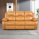 Leather Manual Recliner Sofa Set Ginger 3Piece Living Room