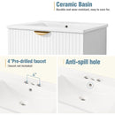 Modern 24-Inch Wall-Mounted Bathroom vanity with 2 Drawers, White - Ideal for Small Bathrooms