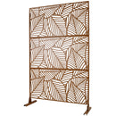 Outdoor & Indoor Privacy Screen Metal Privacy Screen 76' H×48' W, Freestanding Decorative Privacy Screen for Deck Balcony Patio, Privacy Fence Panels for Outside Lawn Garden PS111 BROWN
