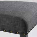 Gray Fabric Dining Chairs With Nailhead Trim Set Of 2