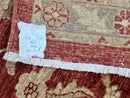 Pak Persian Rug 10x14, Sultanabad Mahal Peshawar Chobi Carpet, Large Vintage Wool Oriental Rug, Maroon & Beige, Floral Allover, Handmade