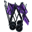 480Lbs Collapsible Wagon with Canopy,Wagon Stroller with 7' All-Terrain Wheels, Lightweight Foldable Wagon, Large Capacity for Camping, Shopping, Sports, and Garden Use, purple