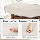 Bar Stools Set Of 2, 24 Inch Antique White Leather