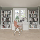 5-Tier White Metal Bookshelf With Adjustable Shelves