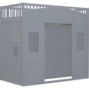 Twin Size House Loft Bed With Ladder and Wardrobe-Grey