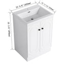 Contemporary Freestanding Bathroom Vanity With Resin Sink & Soft-Close Cabinet Doors