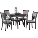 Gray Round Dining Table And Chairs 5 Piece Dining Room Set