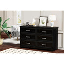 Modern 3 Drawer Bedroom Chest of Drawers with 6 Drawers Dresser, Clothes Organizer -Metal Pulls for Living Room, Bedroom, Hallway, Black,47.6" x 15.7" x 28.9"