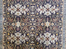Navy Blue Persian Kashan Rug, Hand-Knotted, Wool, 4' 8" x 7' 4", Pair B
