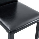 Table and chair set.71*35.4 inch White And Black Spliced Dining Table With Storage Function In The Middle Of The Table Legs.Paired With 8 Black PU Dining Chairs, Simple And Versatile.
