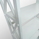 Montego 3 Shelf Bookcase White Modern X Design Storage