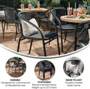 Modern Stackable Rattan Dining Chairs Set for Outdoor