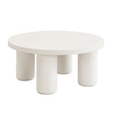 U-Can Modern Coffee Table Set of 2, Round Coffee Table with Cylindrical Leg Design and 1 End Table for Living Room