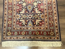 Turkish Hereke Rug 3x5, Navy Blue and Red, Fine 210 KPSI