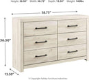 Cambeck Farmhouse Industrial 6 Drawer Dresser Whitewash
