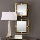 Allick 18 Inch Square Mirror Antiqued Gold Set Of 2