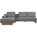 114" L-shaped Sofa Sectional Sofa with Two USB Ports and Two Power Sockets, a Storage Drawer and a Reversible Chaise Lounge for Living Room, Grey