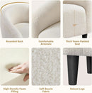 Ivory Barrel Chairs Boucle Living Room Duo Two Piece Set