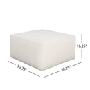 Upholstered Square Ottoman,Cream