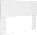 Contemporary Adjustable Height Queen Panel Headboard White