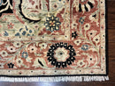 Pak Persian Rug 8x10, Pakistani Mahal Sultanabad Carpet, Signature from Master Weaver, Shiny Wool, Black Red Vintage Handmade Medallion Rug