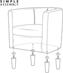 Gray Velvet Barrel Accent Chairs Set of 2 18.5x19.7in Seats