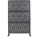 Outdoor & Indoor Privacy Screen Metal Privacy Screen 76' H×48' W, Freestanding Decorative Privacy Screen for Deck Balcony Patio, Privacy Fence Panels for Outside Lawn Garden PS115 BLACK