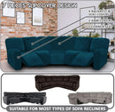 Velvet Seven Piece Sectional Recliner Sofa Cover Deep Teal