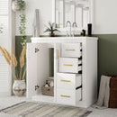Bathroom Vanity With Sink, Storage Cabinet, Freestanding Set With 3 Drawers & Soft Closing Doors