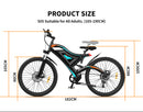 26x2.35 Inch E-Bike  48V 500W Rear Motor  15AH Lithium Battery  Front Suspension & Dual Mechanical Disc Brakes