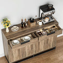 55 Inch Buffet Cabinet With 2 Drawers Modern Farmhouse
