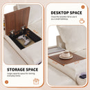 [VIDEO+NEW]131'' Modular Sectional Sofa with Movable Ottoman and Console,Cup Holder,Wide Seat,6 Seat U Shaped Couch,Oversized Chenille Sofa with USB Charger for Living Room,Apartment,2 Colors