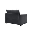 Luxurious Grey Corduroy Deep Seated Sofa Set with Two Single Chairs for Bedroom and Office