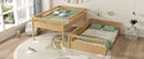 Queen over Queen Bunk Bed with Ladder and Guardrails, Natural