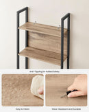 Five Tier Bookshelf With Steel Frame Camel Brown And Black