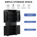 Bathroom Storage Cabinet with Doors and Drawer, Multiple Storage Space, Adjustable Shelf, Black (Old Sku:WF308204AAB)