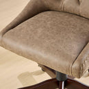 Medieval Retro Style Sheepskin Pattern Fabric Home Office Chair with Lift, Swivel and Recline Functions,Brown color