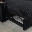 80-inch two-in-one folding sofa, foldable hidden lying function, corduroy fabric, equipped with cup holder and pillow, easily adapts to the living room space, black